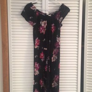 Floral romper/ long dress in back